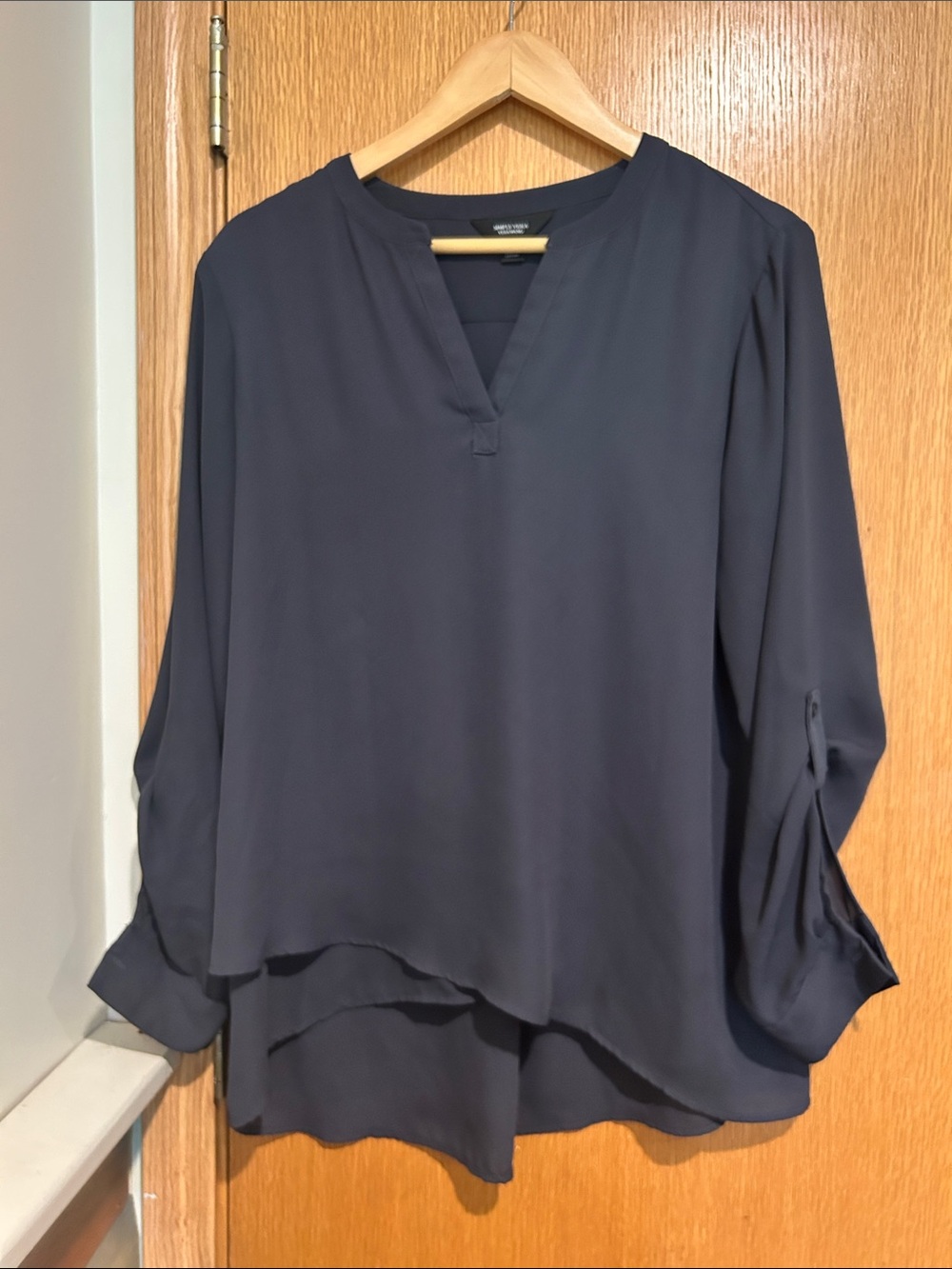 Simply Vera Vera Wang Charcoal Layered High-Low V-Neck Tunic